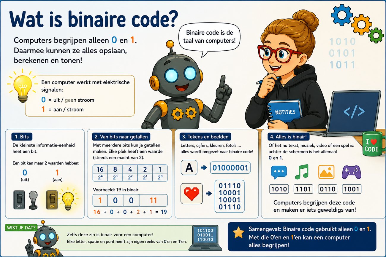Wat is binaire code? – tik om te vergroten