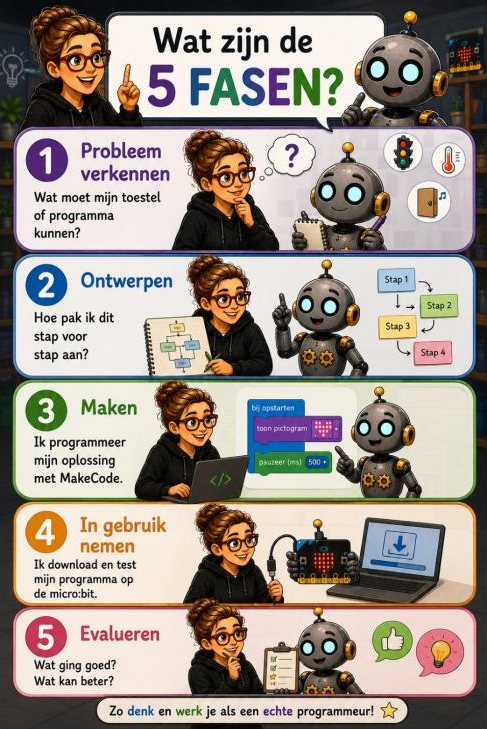 Wat zijn de 5 fasen?