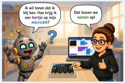 Robot wil een hartje op de micro:bit
