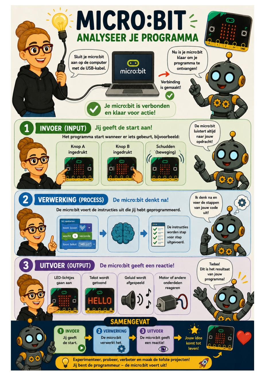Micro:bit – invoer, verwerking, uitvoer