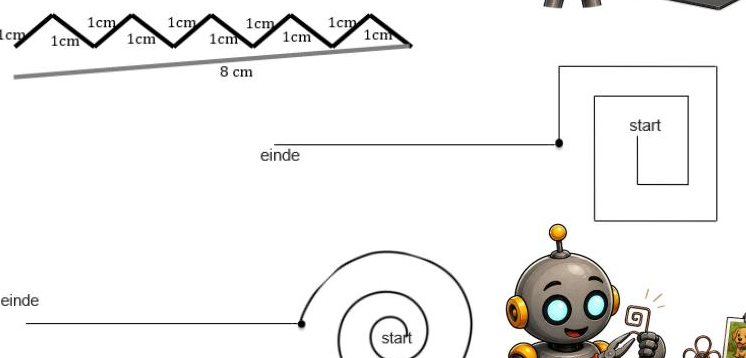 Plooioefeningen: zigzag, vierkante spiraal en ronde spiraal
