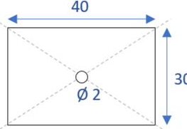 Werktekening 1 – bovenaanzicht van het blokje