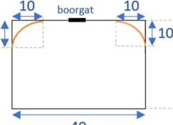 Werktekening 2 – zijaanzicht met boorgat