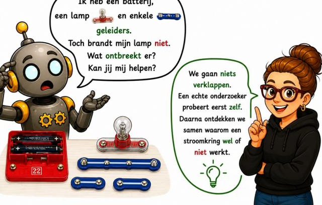 Robot bouwt een stroomkring