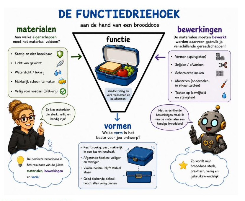 De functiedriehoek aan de hand van een brooddoos