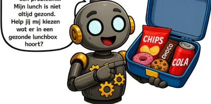 Robot met een ongezonde lunchbox